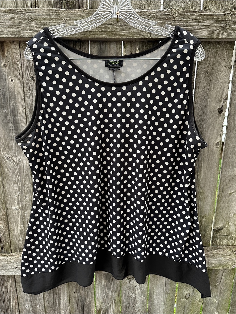 Black & White Polka Dot Sleeveless Tank